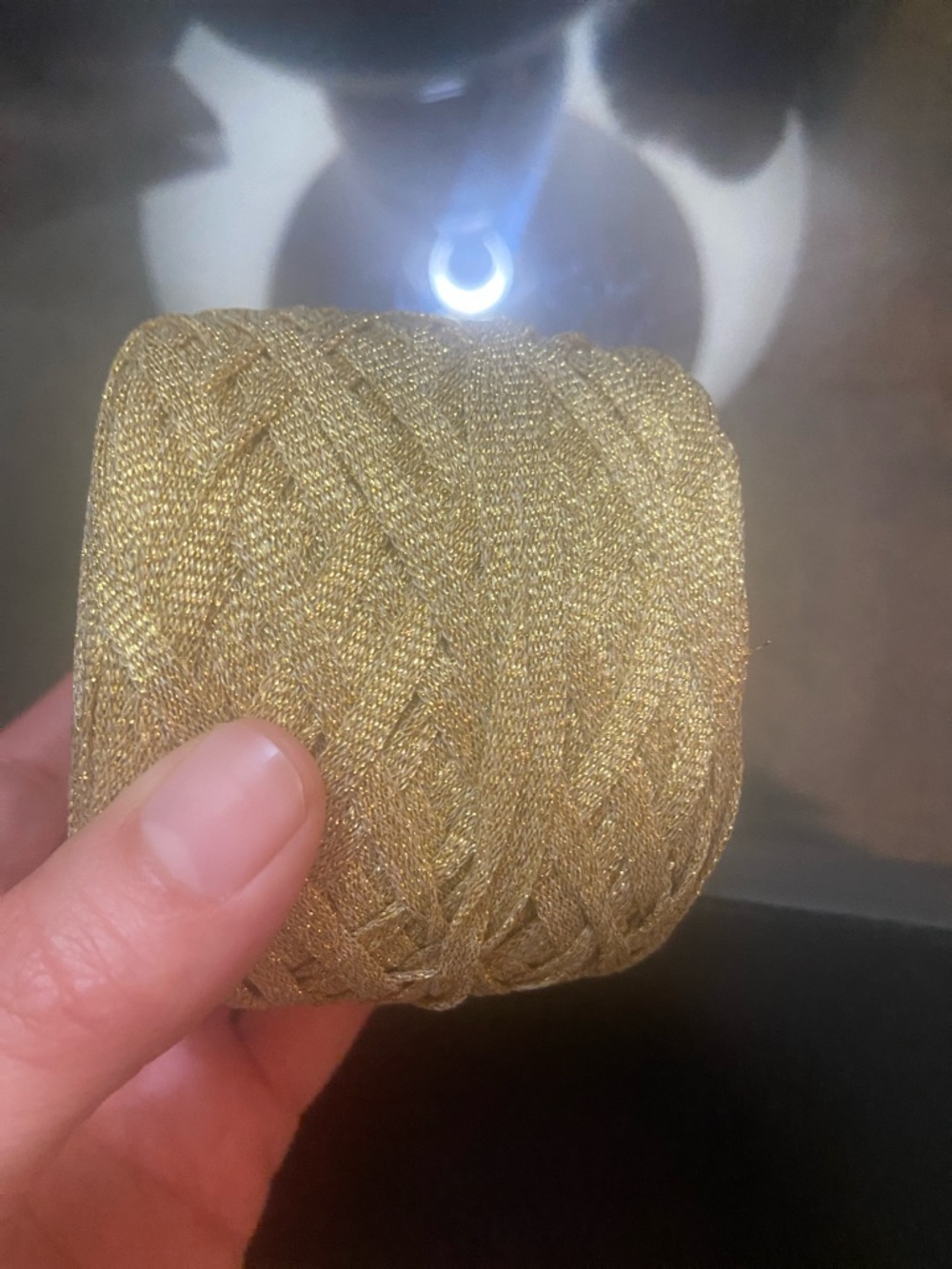 Gold sparkle yarn